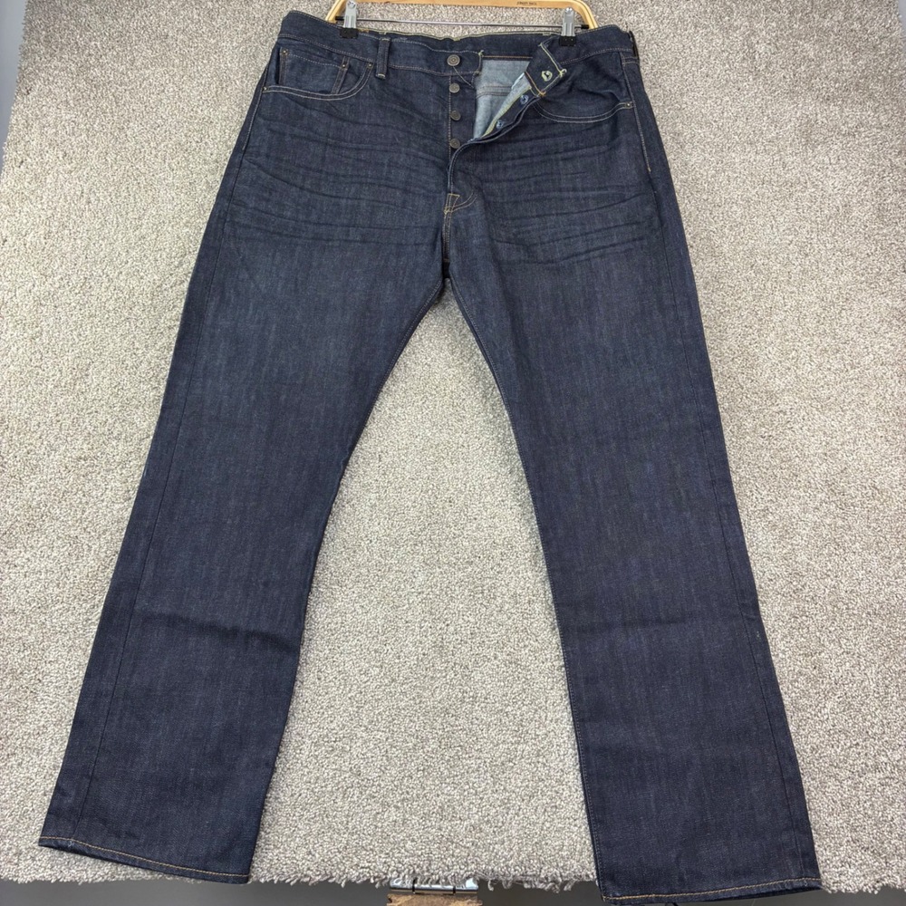 Levis 501‎ Original Jeans Mens 38x30 Dark Wash Straight Leg Button Fly Denim